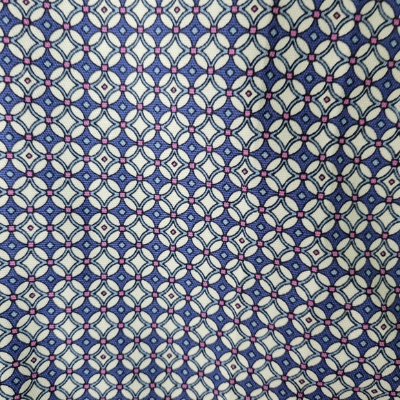 Talbots Heritage Cropped Pant Blue Pink Geometric Pattern Size 8 - Picture 5 of 7